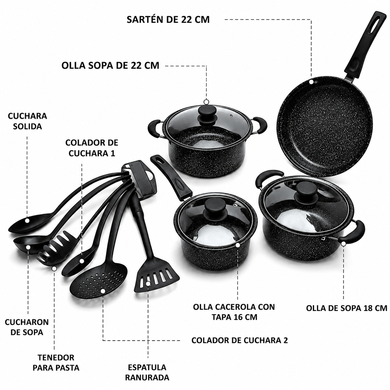 JUEGO DE OLLAS 13 PIEZAS