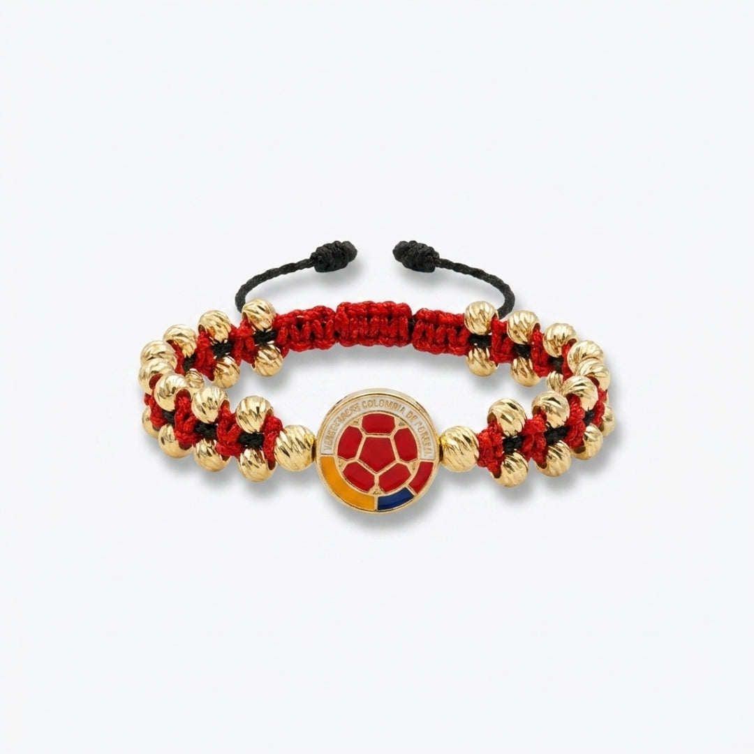 MANILLA EXCLUSIVA SELECCIÓN COLOMBIA DIJE EN ORO LAMINADO 18K